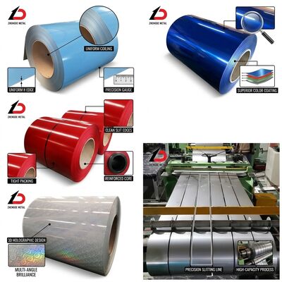 Wood Grain Pattern Printed PPGI Steel Coil Decorative Interior Cladding Garage Door Panel Material