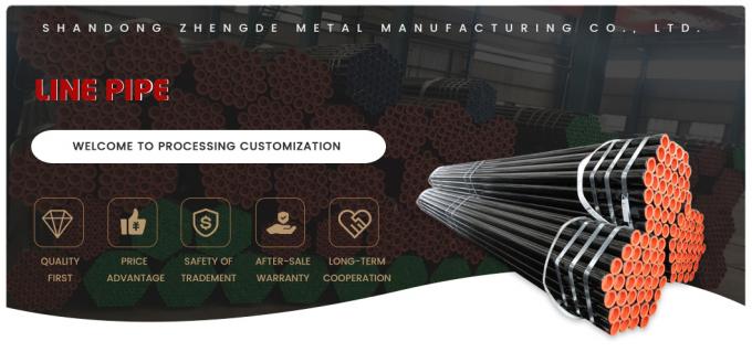 Rohrleitung aus Kohlenstoffstahl A106 Grb A53 Grb API 5L X42/X52/X65/X70/X80 A333 Seamless Pipe aus Legierungsstahl Sch40 Sch80 Seamless Fluid Gas Tube 0